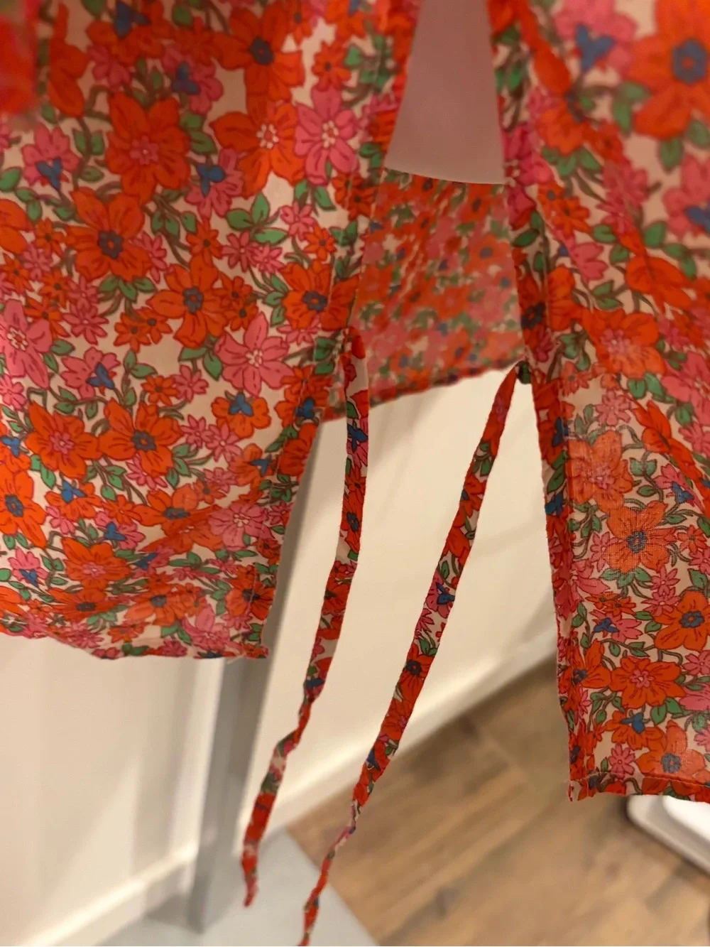 J.Crew Cotton voile tunic cover-up with side ties brilliant blooms size Medium